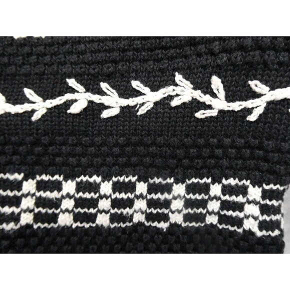 Vintage Marisa Christina Studio Sweater Tunic XL‎ Short Sleeve Texture B&W - Picture 7 of 10